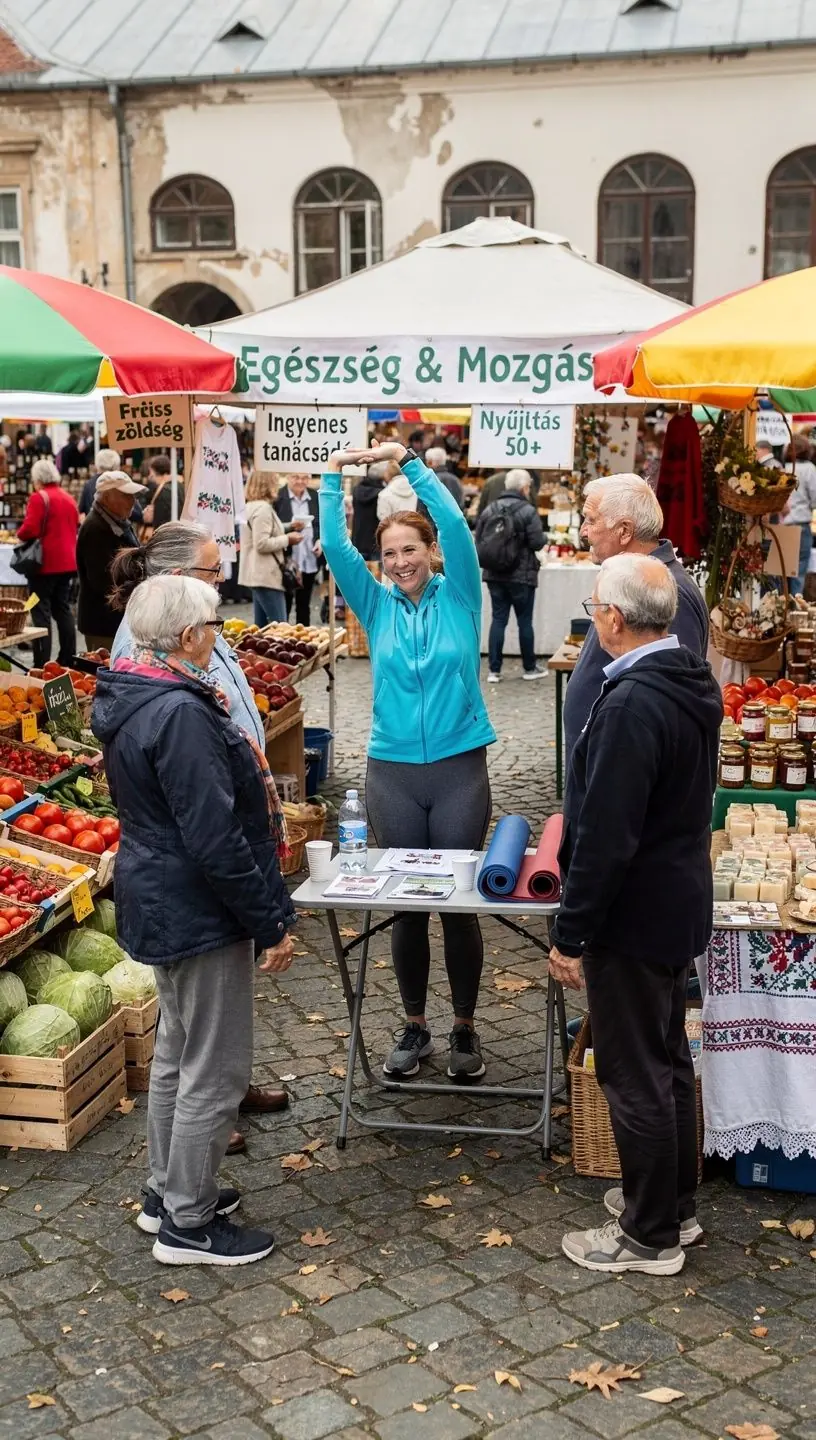 Férfi és nő együtt gyakorolnak egy online edzés során, mosolyogva és energikusan.