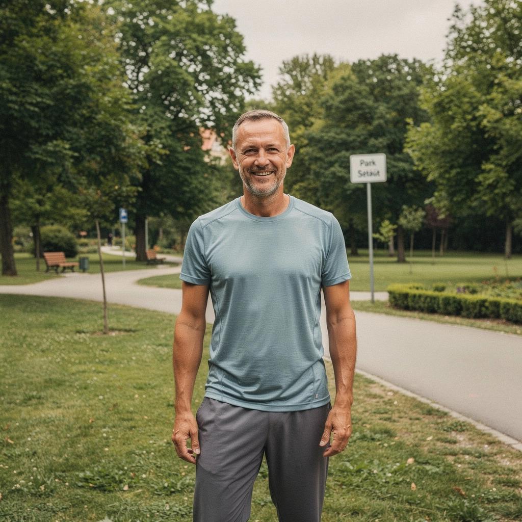 Idősebb felnőttek csoportja, akik otthon végeznek alacsony hatású edzéseket, miközben mosolyognak.