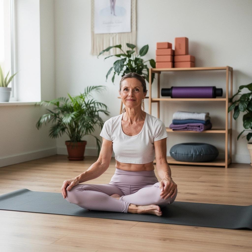 Egy virtuális edző, aki online bemutatót tart a rugalmasság növelésére szolgáló gyakorlatokról.